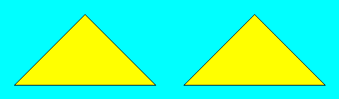 Ciascun triangolo  formato da quattro triangolini rettangoli isosceli congruenti